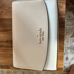 Kate Spade Kate Spade Carson Leather Crossbody Satchel Shoulder Bag Tan White